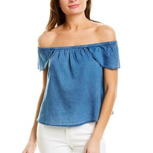 Madewell Blue Off the Shoulder Top NWT XS